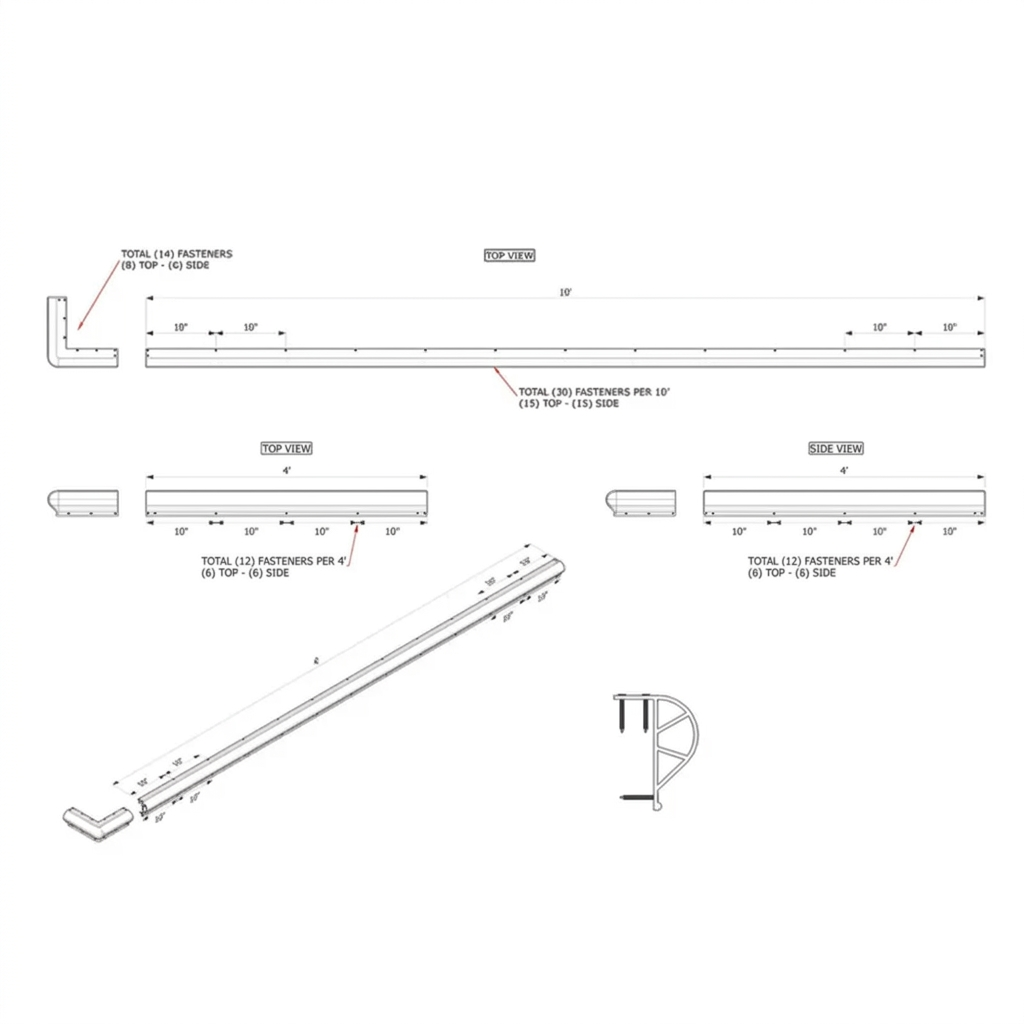 Black Marine Vinyl Dock Rubrail Trim Bumper: P-style
