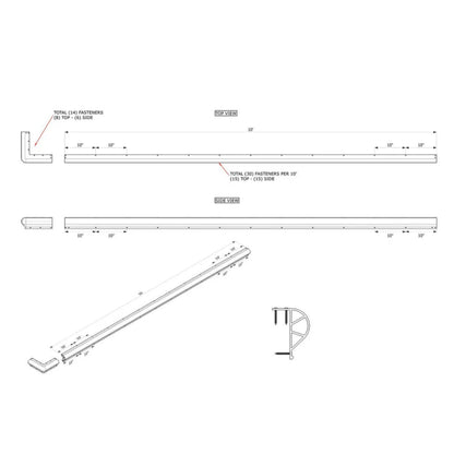 Black Marine Vinyl Rub Rail Corner Bumper: P-Style Edge Match Style
