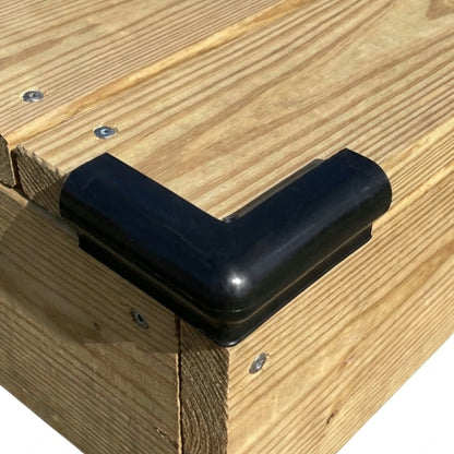 Black Marine Vinyl Rub Rail Corner Bumper: P-Style Edge Match Style