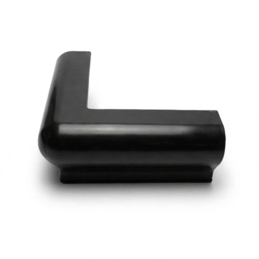 Black Marine Vinyl Rub Rail Corner Bumper: P-Style Edge Match Style