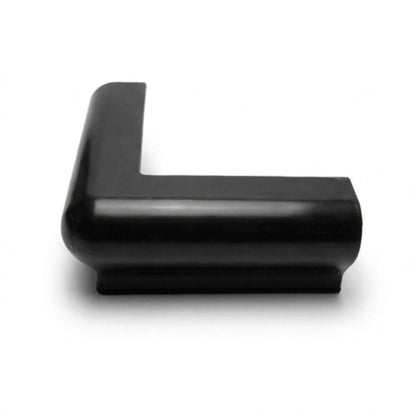 Black Marine Vinyl Rub Rail Corner Bumper: P-Style Edge Match Style