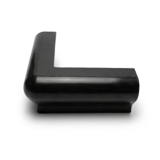 Black Marine Vinyl Rub Rail Corner Bumper: P-Style Edge Match Style