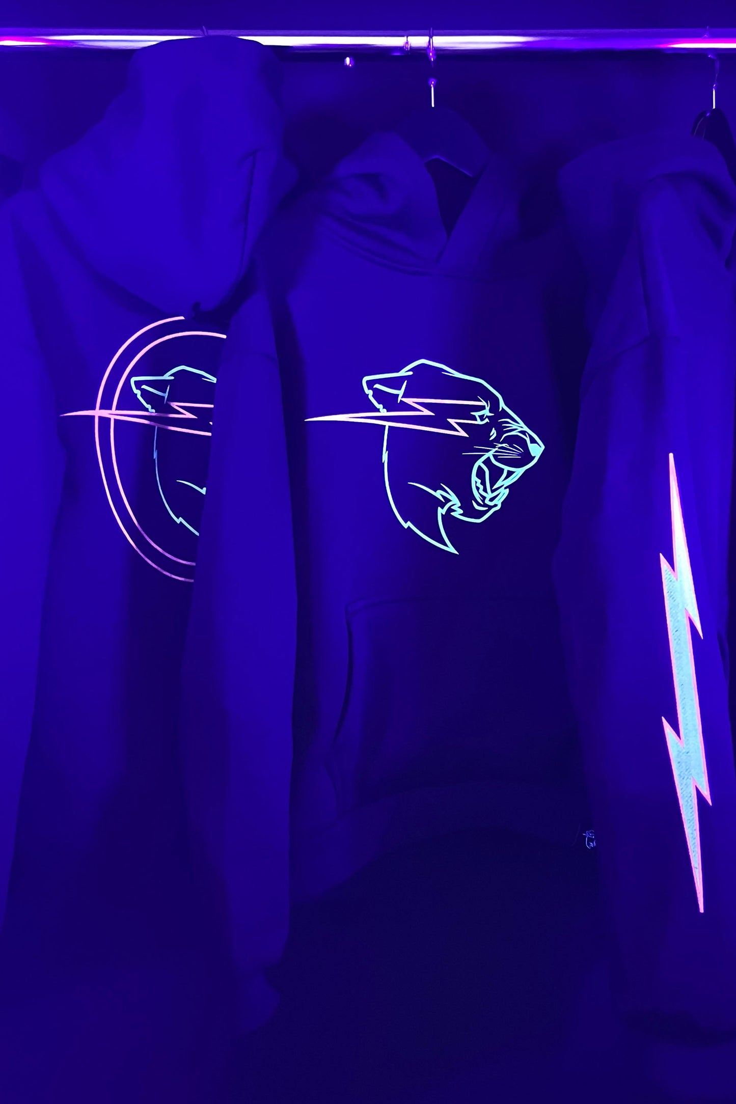 Glow In The Dark Panther Hoodie - Black