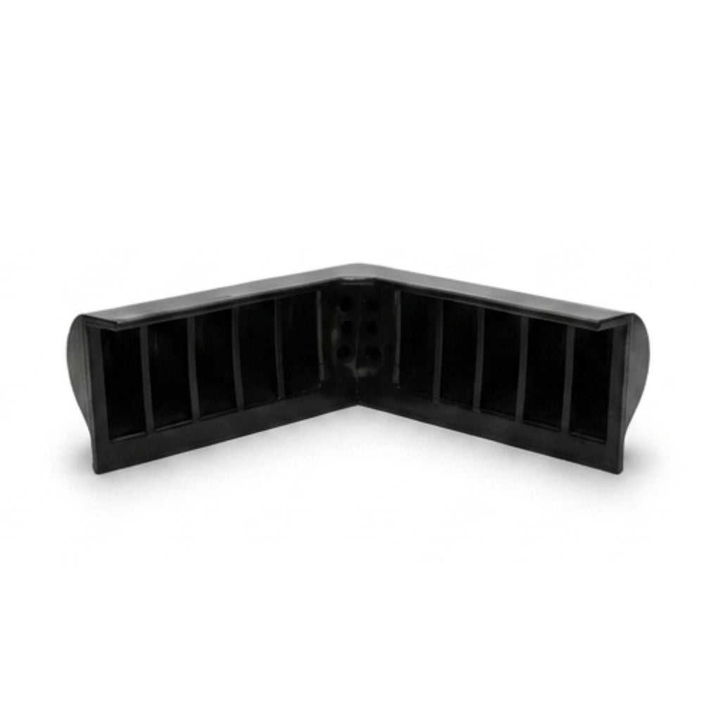 Black Marine Vinyl Rub Rail Corner Bumper: P-Style Edge Match Style