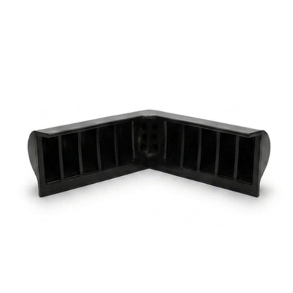 Black Marine Vinyl Rub Rail Corner Bumper: P-Style Edge Match Style