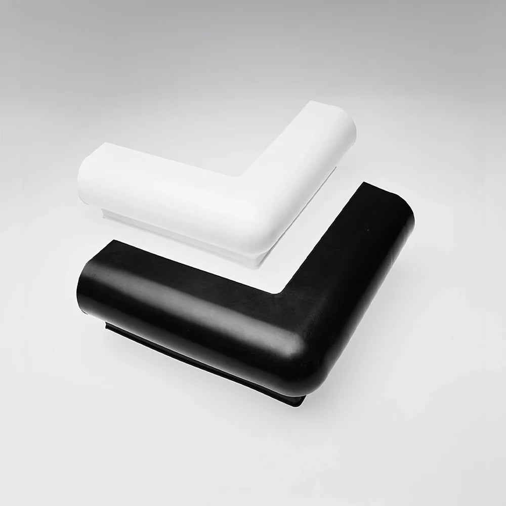 Black Marine Vinyl Rub Rail Corner Bumper: P-Style Edge Match Style